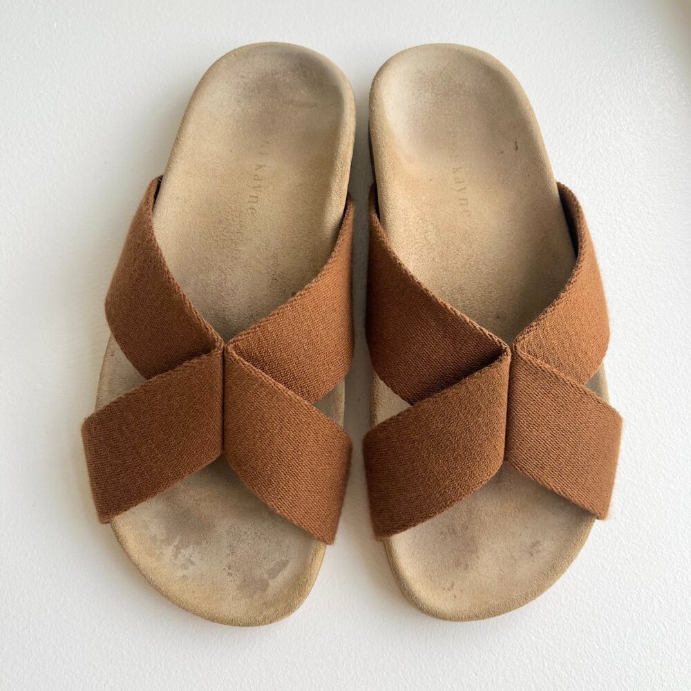 Jenni Kayne Cotton Crossover Sandal, Walnut, 38